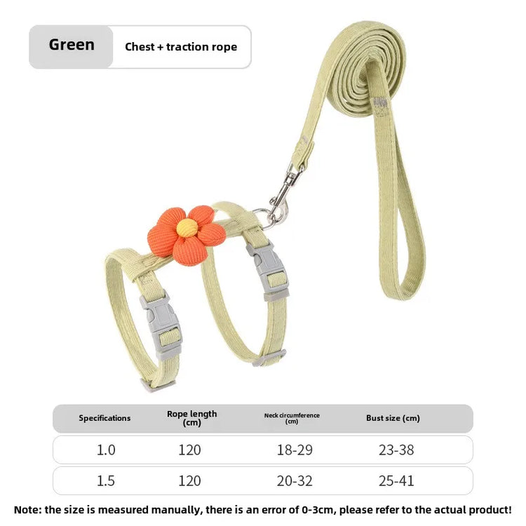 Cat Harness Leash Set | Adjustable Puppy Harness Vest | Escape Proof | Kitten Chest Strap | Chihuahua & Pug | Outdoor Walking Lead Leash