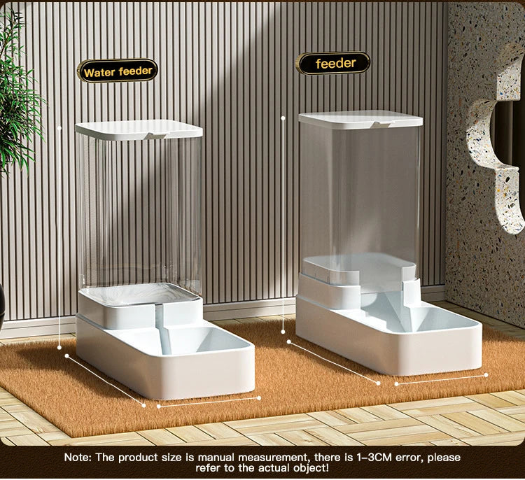 Automatic Cat Feeder & Water Dispenser | Gravity Pet Food Container | 3.8L BPA-Free Plastic Feeder for Cats & Dogs | No Power Needed