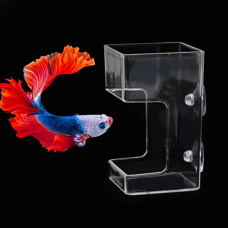 Aquarium Feeding Ring Floating Food Tray with Suction Cup – Transparent Acrylic Fish Feeder