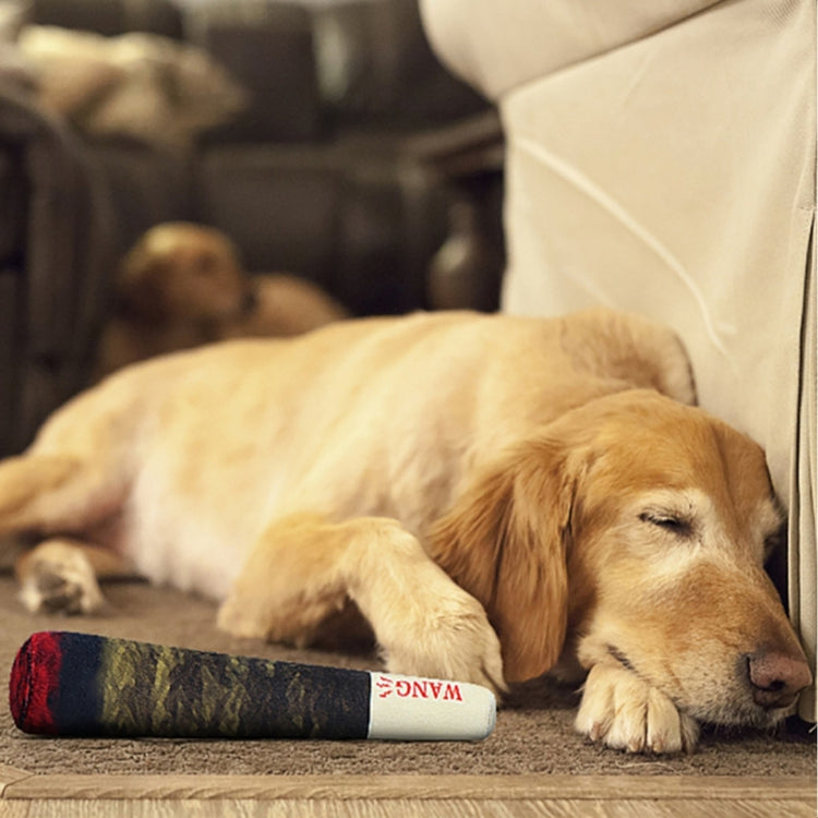 Cigar-Shaped Squeaky Plush Dog Toy – Durable Chew & Teething Toy for Small to Medium Dogs
