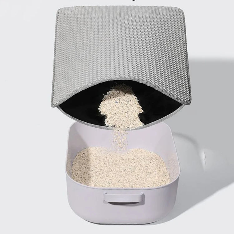 Waterproof Cat Litter Mat | Pet Toilet Double Layer Foldable Cat Litter Basin Mat | Nonslip Washable Clean Supplies | Cat Sand Pad