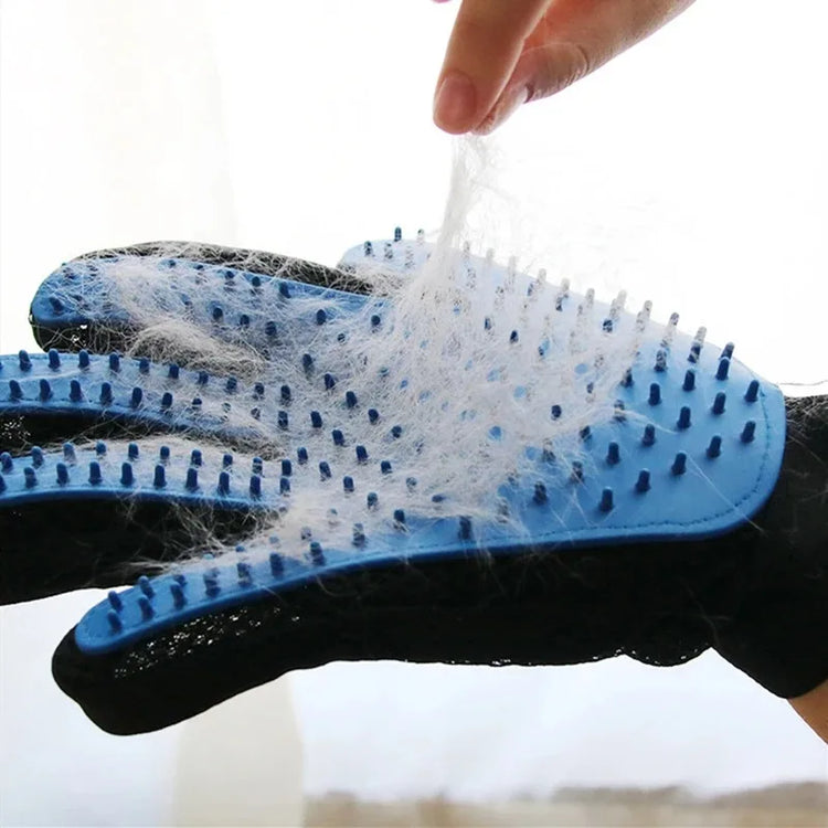 Pet Grooming Glove | Cat Hair Deshedding Glove | Dog Bath & Massage Brush for Cats and Animals