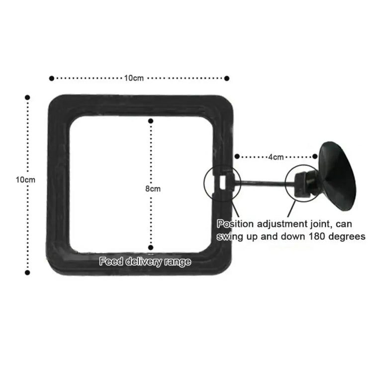 Aquarium Feeding Ring Fish Tank Floating Food Tray with Suction Cup – Square Design