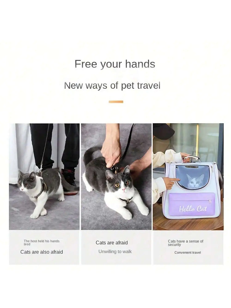 Cat Carrier Backpack for Outdoor Travel | Breathable Pet Bag for Cats/Small Dogs with Cushion