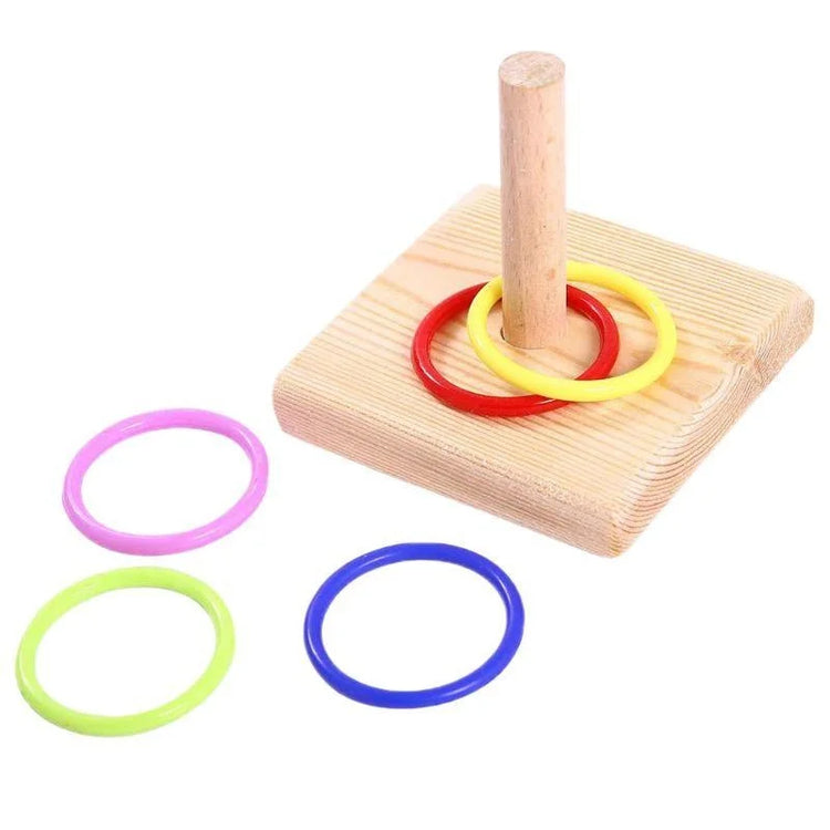 Bird Training Ring Toy | Parrot Educational Toys - Interactive Bird Supplies | Random Color Bird Toy | Wood + Plastic