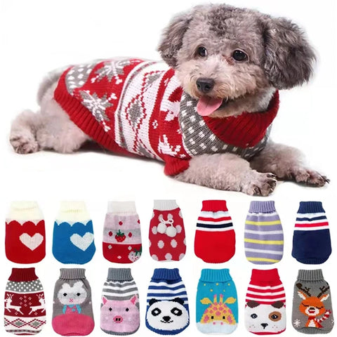 Warm Pet Clothes | Christmas Knitted Sweater | For Small, Medium Dogs/Cats