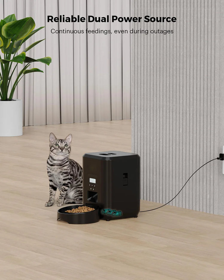 Smart Pet Feeder | Automatic Cat Dog Food Dispenser | Timed Portion Control | 2L Slow Feeder Bowl | LCD Display | Battery Operated | Pet Feeding Machine