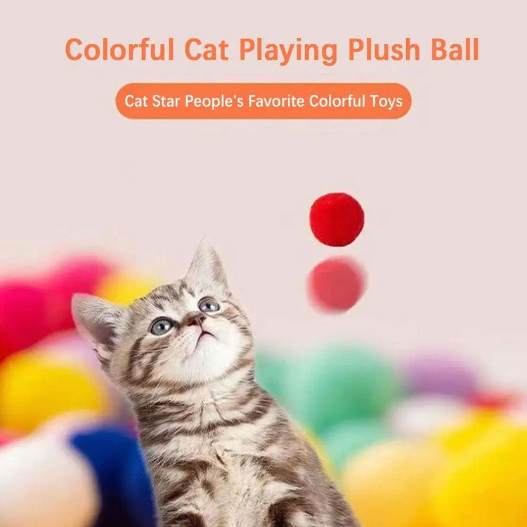Cat Interactive Toy | Ball Launcher for Kittens | Silent Shooting Gun with Plush Balls | Pet Training Game | Fun Cat Toy Set | 20pcs Balls + 1 Launcher