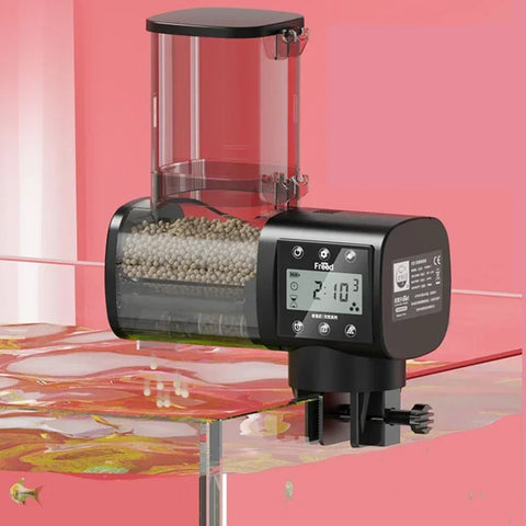Automatic Intelligent Fish Feeder with LCD Display – Digital Programmable Aquarium Fish Food Dispenser