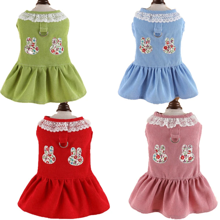 Pet Cat Dress | Dog Clothes Summer | Cute Corduroy Sleeveless Skirt | Puppy Kitten Clothing | Small Dogs Yorkie Apparel | Pet Harness Dresses