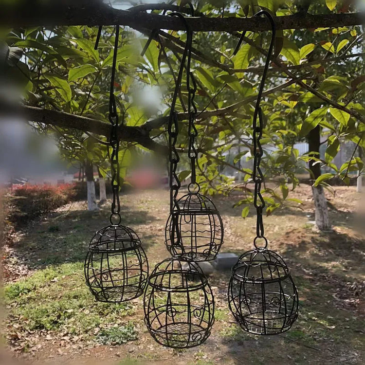 Outdoor Birdcage Bird Feeder | Spring Hanging Bird Feeder | Garden Yard Feeder | Durable Copper Iron Wire Feeder