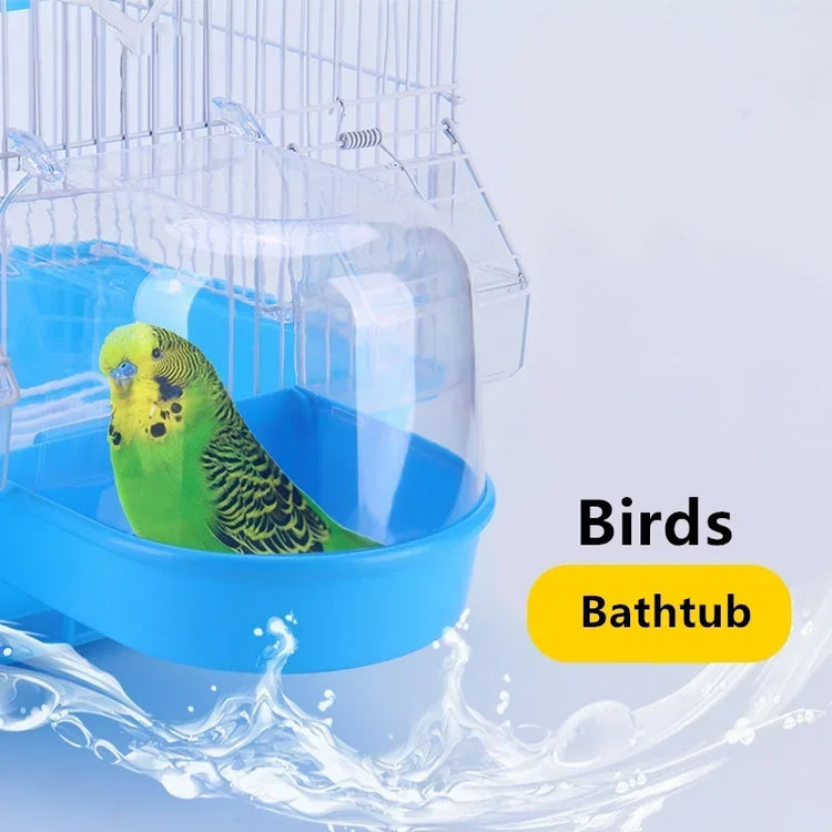 Bird Hanging Bath Cube | Parrot Bathtub for Cage | Small Bird Shower Box for Cockatiel, Lovebird, Budgerigar, Canary