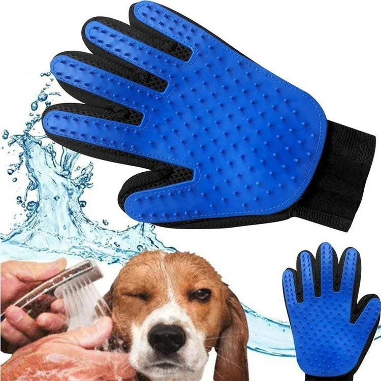 Pet Grooming Glove | Cat Hair Deshedding Glove | Dog Bath & Massage Brush for Cats and Animals
