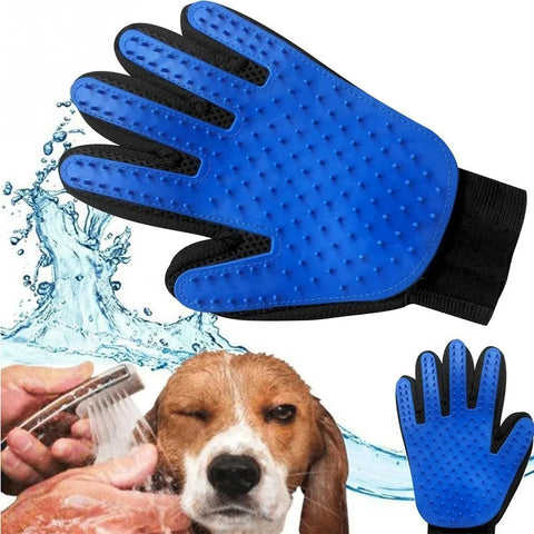 Pet Grooming Glove | Cat Hair Deshedding Glove | Dog Bath & Massage Brush for Cats and Animals