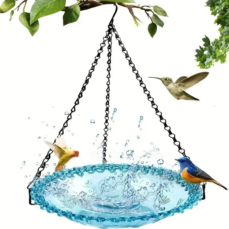 Flower-Shaped Hanging Bird Feeder & Birdbath | Outdoor Garden Tray for Hummingbirds & Wild Birds | Yard & Farm Decor