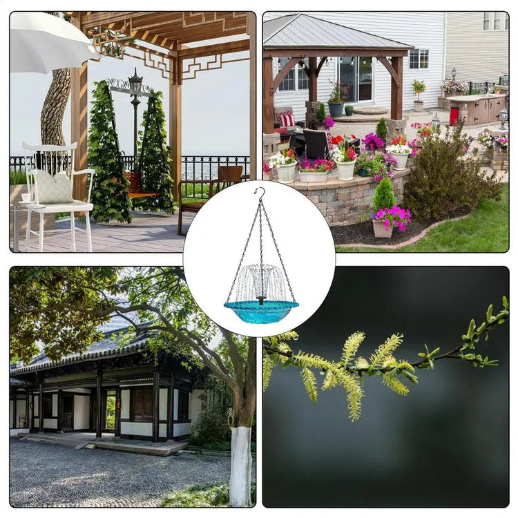 Bird Bath With Fountain Water Fountains Solar Powered Hummingbird Bath Bowl Sturdy Outdoor Bird Feeder Decorative Bird Baths