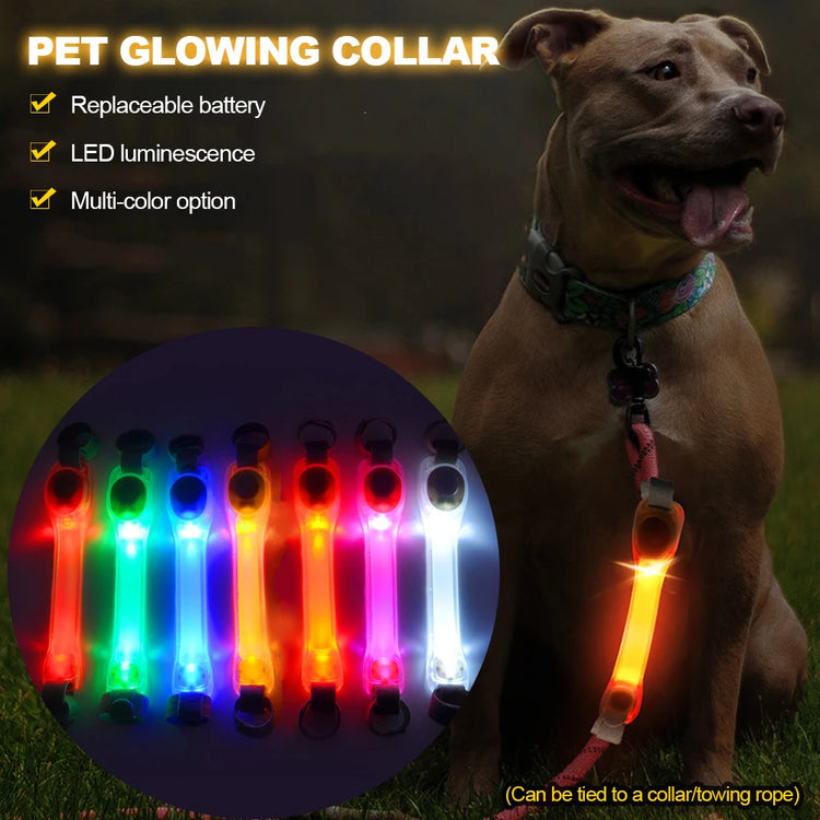 LED Safety Light Strip for Dogs – Waterproof, Flashing, Anti-Lost Light for Harness or Leash