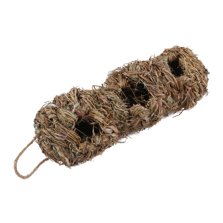 2024 Handwoven Reed Grass Bird Nest – Hanging Hummingbird Egg Cage for Outdoor Decor, Small Parrots & Garden Wildlife (Multiple Sizes)
