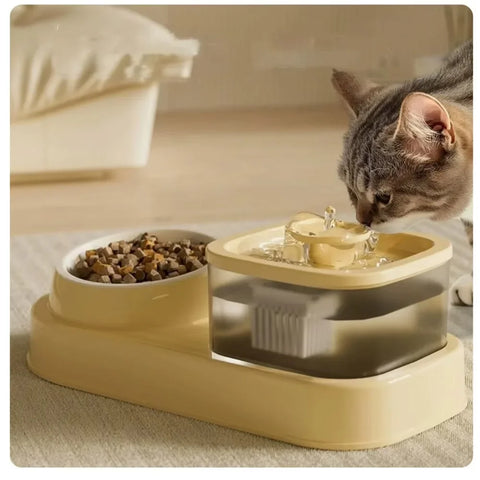 Large Dog Bowl | Cats Food Bowls | 2 in 1 Pet Feeders | Water Fountain & Food Container | Automatic Feeder & Waterer | Pet Feeding Supplies