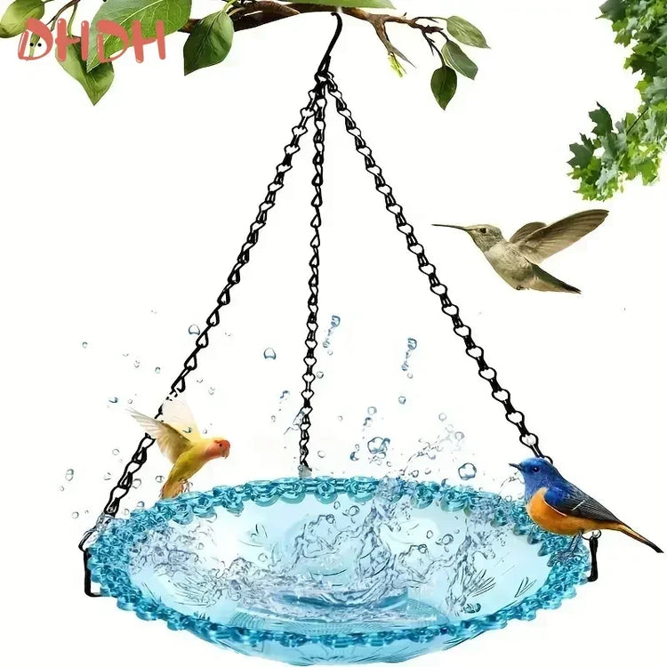Flower-Shaped Hanging Bird Feeder & Birdbath | Outdoor Garden Tray for Hummingbirds & Wild Birds | Yard & Farm Decor