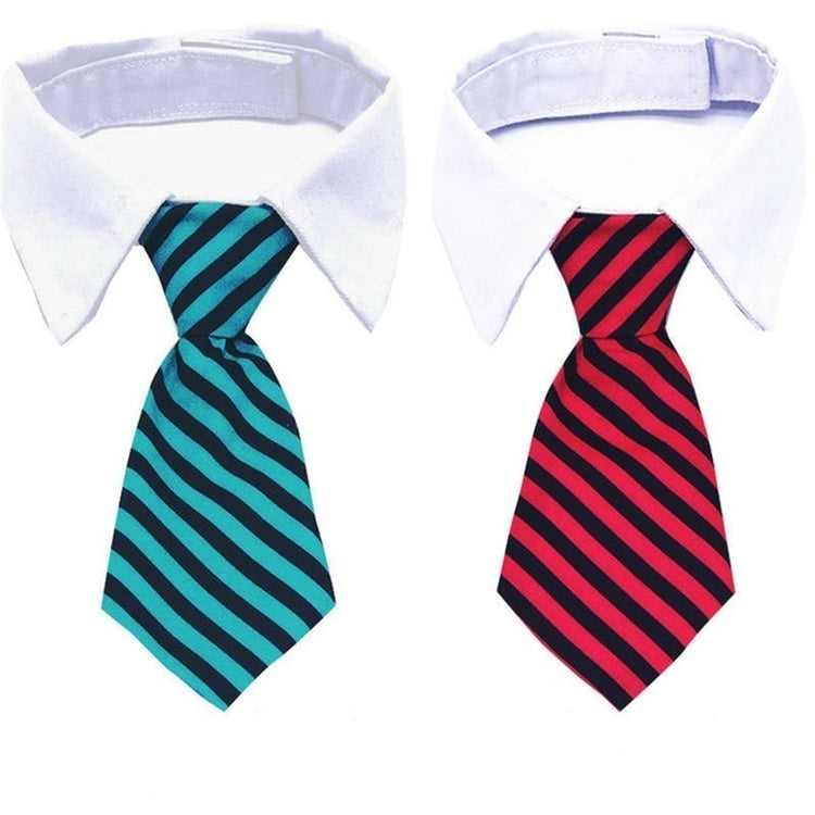 2023 Dog Cat Grooming | Striped Bow Tie - Adjustable Animal Collar | Christmas Pet Necktie | Formal White Collar for Dogs & Cats | Party & Wedding Wear