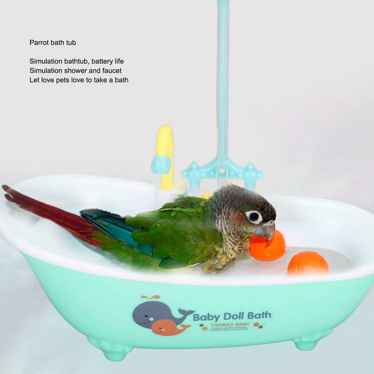 Automatic Bird Bath | Circulating Water Parrot Bathtub | Battery Powered Bird Shower Bowl for Cockatiel Budgie Lovebird Accessories