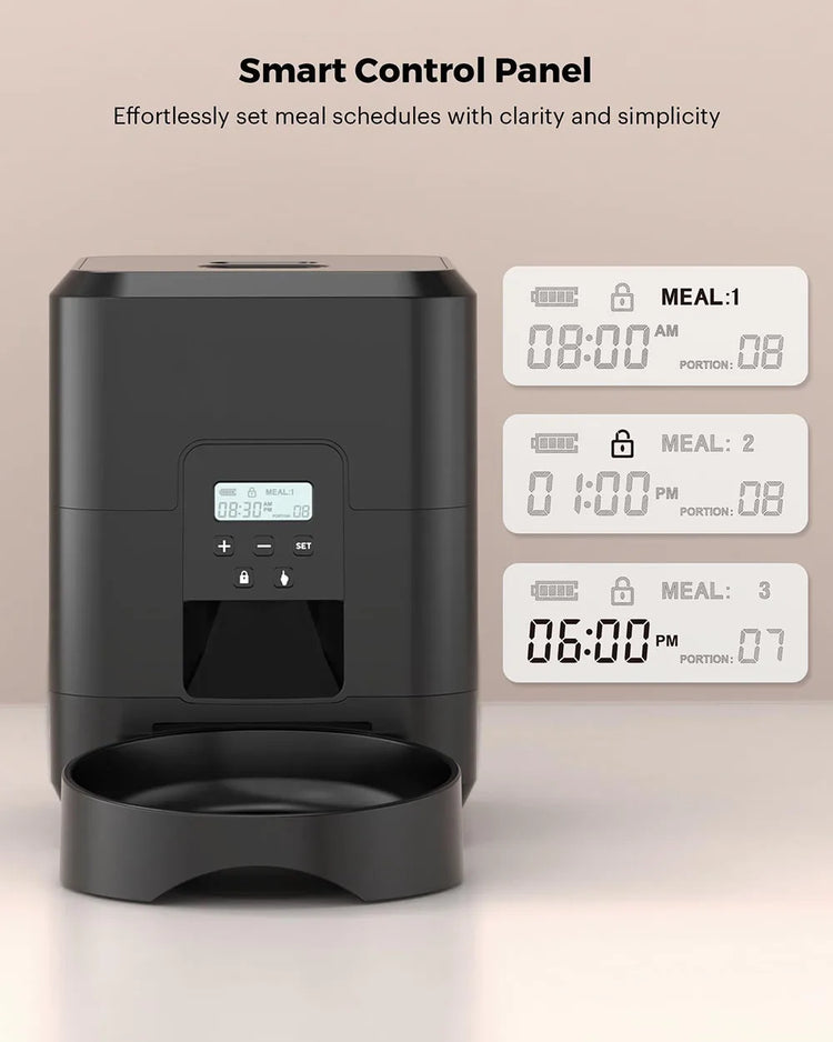 Smart Pet Feeder | Automatic Cat Dog Food Dispenser | Timed Portion Control | 2L Slow Feeder Bowl | LCD Display | Battery Operated | Pet Feeding Machine
