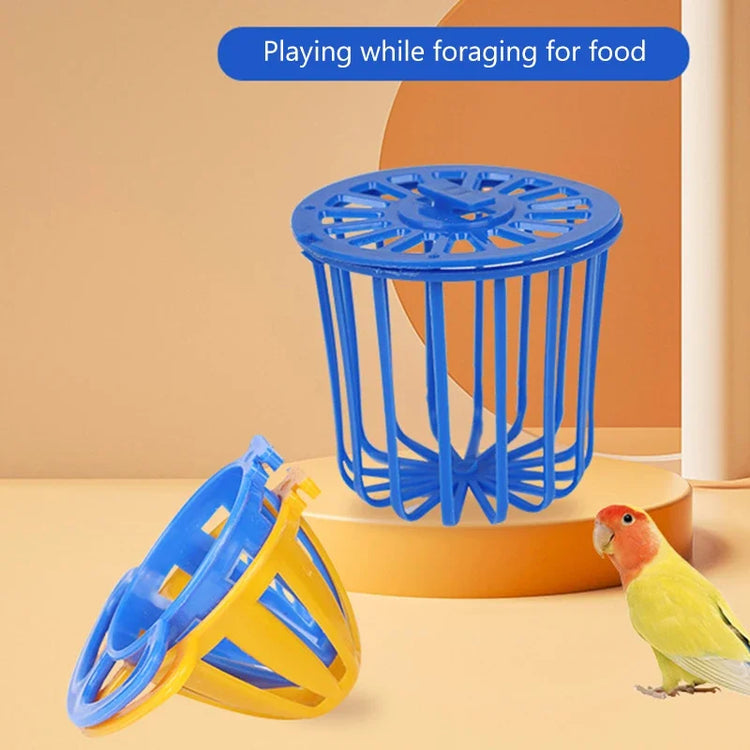 1pcs Bird Parrot Feeder – Cage Hanging Basket for Fruits & Vegetables | Plastic Cage Accessory for Budgies, Parakeets & Small Birds