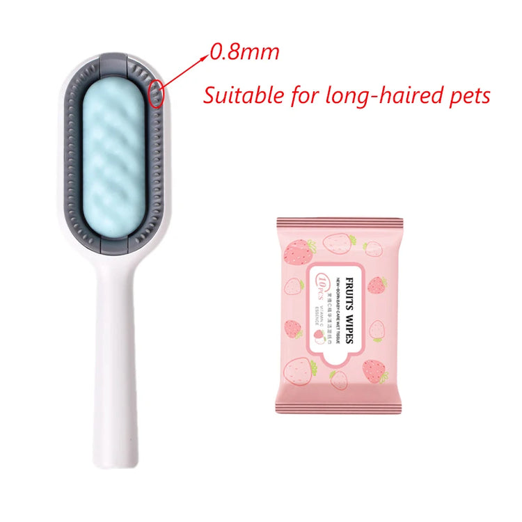 Clean Cat Dog Hair Removal Comb | Pet Grooming Brush | Wipes-Ready Brush for Cats/Dogs | Katten Accessories
