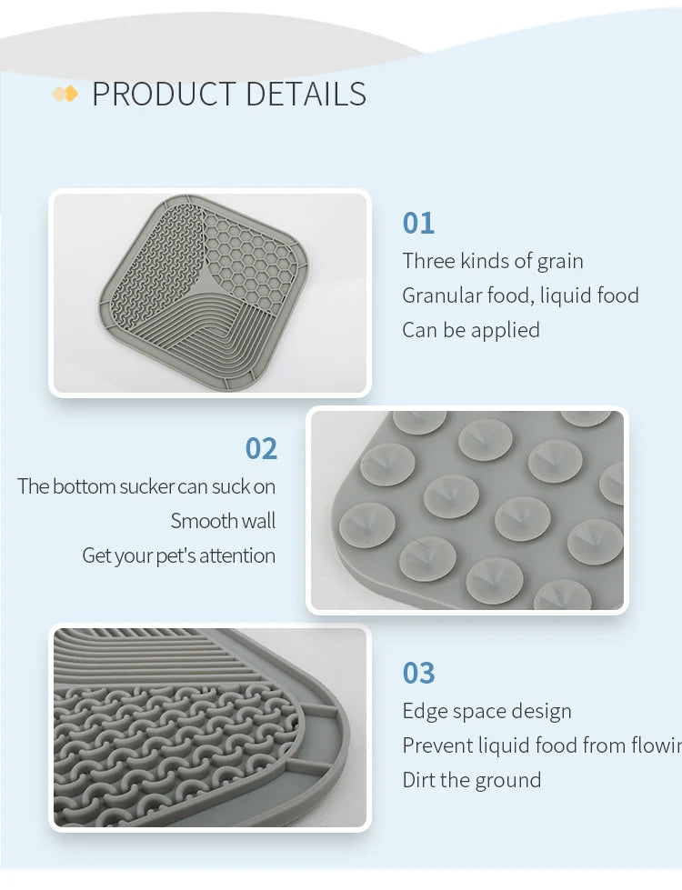 Silicone Pet Licking Mat for Cats/Dogs | Anti-Choking Slow Food Bowl | Bath Distraction Plate | Pet Supplies Cutlery