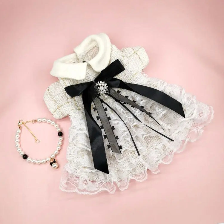 Christmas Pet Dress for Cats & Small Dogs | Red Bow Skirt | Holiday Costume