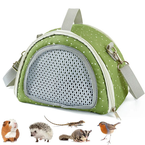 Portable Breathable Small Pet Carrier Bag – Travel Backpack for Hamsters, Guinea Pigs, Rabbits, Reptiles, and More