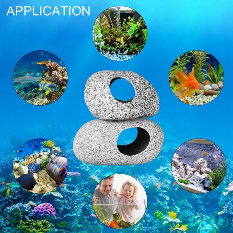 Ceramic Aquarium Cave – Natural Breeding & Hiding Decor for Fish, Shrimp, and Cichlids