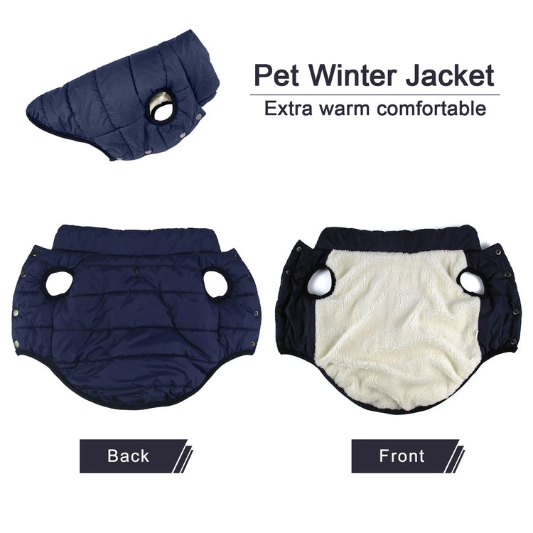 Winter Dog Clothes | Outdoor Cold-Proof Warm Dog Jacket with Fleece Cotton Lining | Chihuahua, French Bulldog, Puppy Clothing Coat