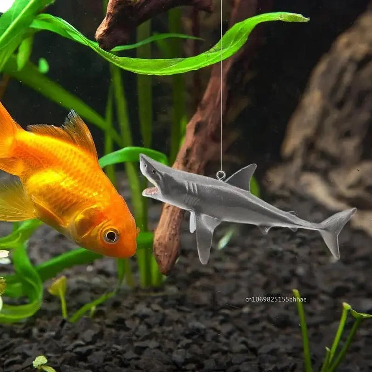 Creative DIY Aquarium Floating Shark Ornament – Adjustable Fish Tank Decoration with Floating Ball and String