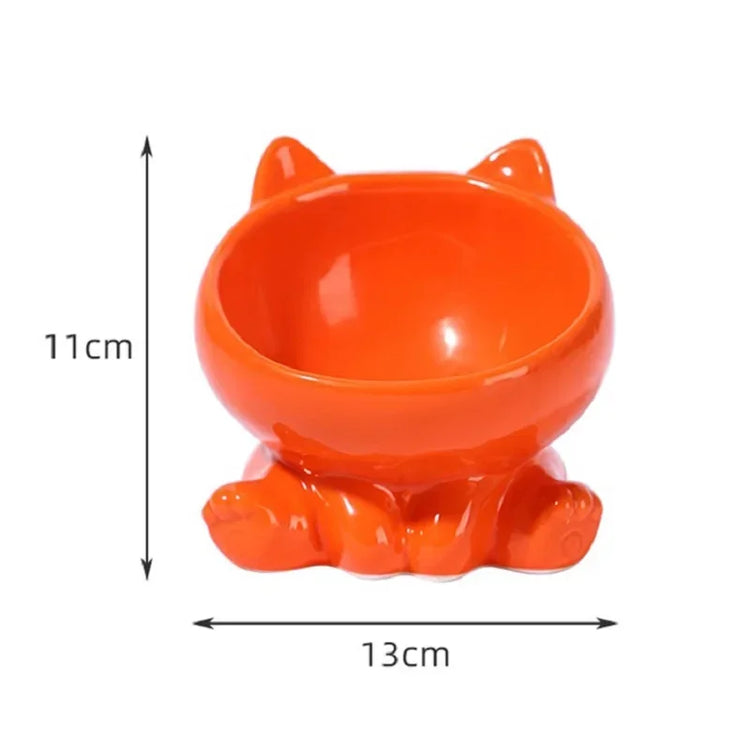 Cat Bowl Pet Accessories | Ceramic Diagonal High Feet - Cute Protection | Cervical Spine Dog Bowl - Drink Water Bowl | Pet Supplies