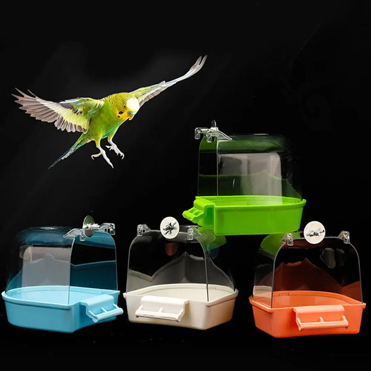 Hanging Bird Bath Box | Parakeet Shower Cage Bath | Bird Bathtub for Canary, Cockatiel, Budgerigar, Small Parrots