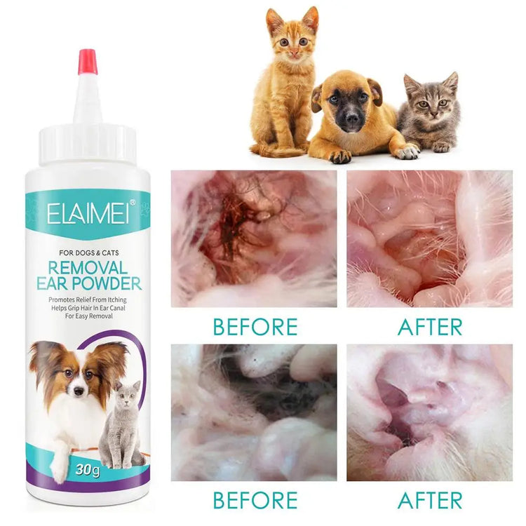 Pet Ear Cleaning Powder – Safe and Effective Ear Care for Dogs and Cats