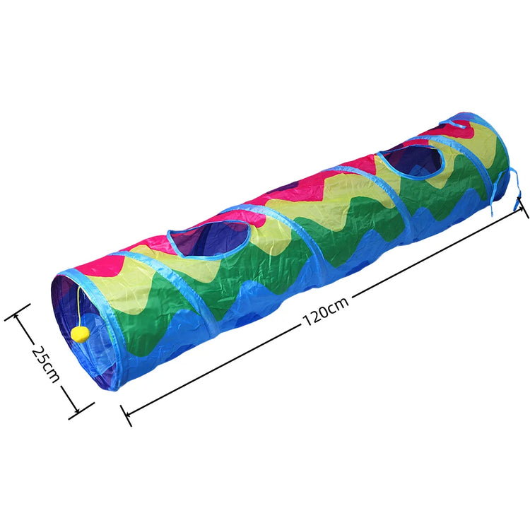 Foldable Cat Tunnel Tube Interactive Training Toy for Kittens and Puppies