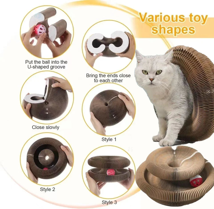 Magic Cat Toy Interactive Cats Ball Toys Kitten Game Training Stuff Fun Multiple Shapes Corrugated Paper Cat House Pet Supplies