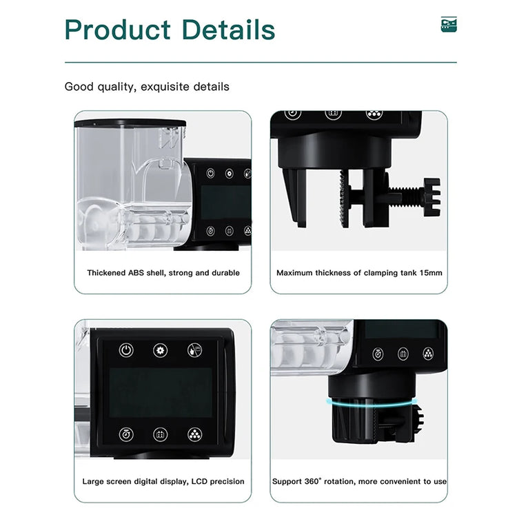 Automatic Intelligent Fish Feeder with LCD Display – Digital Programmable Aquarium Fish Food Dispenser