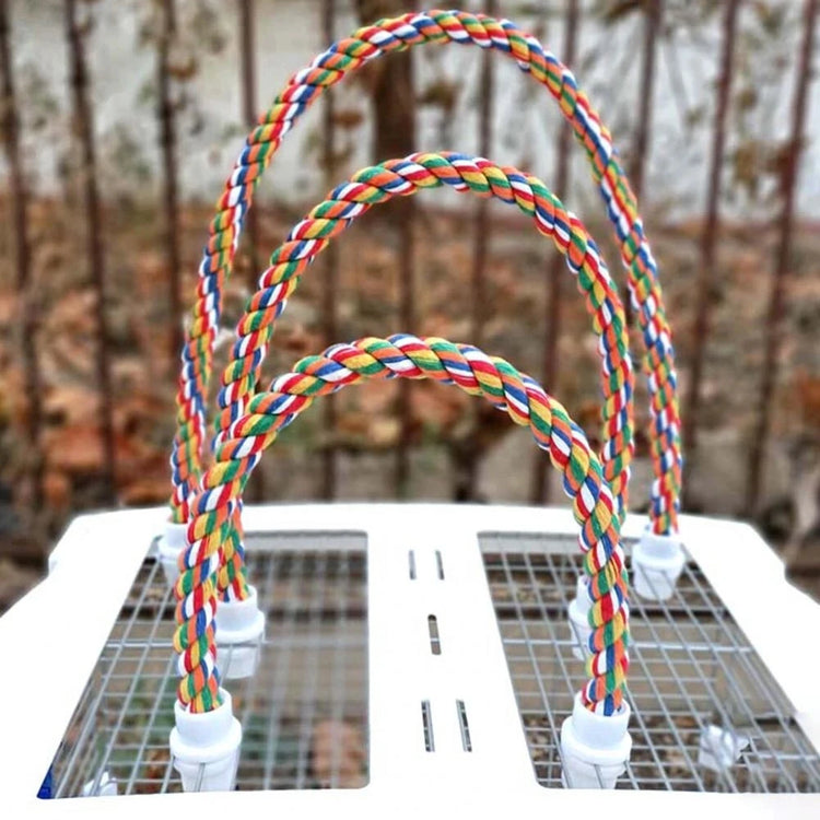 Bird Molar Toy | Durable Bendable Cotton Rope | Multi-color Parrot Standing Perch for Cockatiel | Parrot Cage Bird Toy