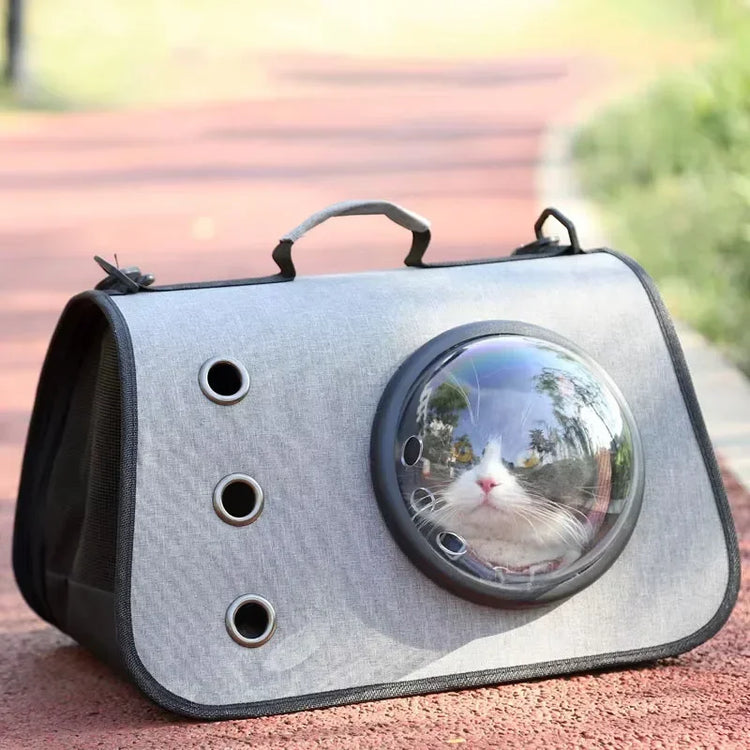 Portable Pet Travel Bag – Transparent Foldable Cat Backpack Zipper Tote