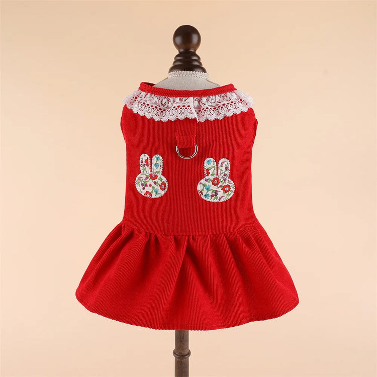 Pet Cat Dress | Dog Clothes Summer | Cute Corduroy Sleeveless Skirt | Puppy Kitten Clothing | Small Dogs Yorkie Apparel | Pet Harness Dresses