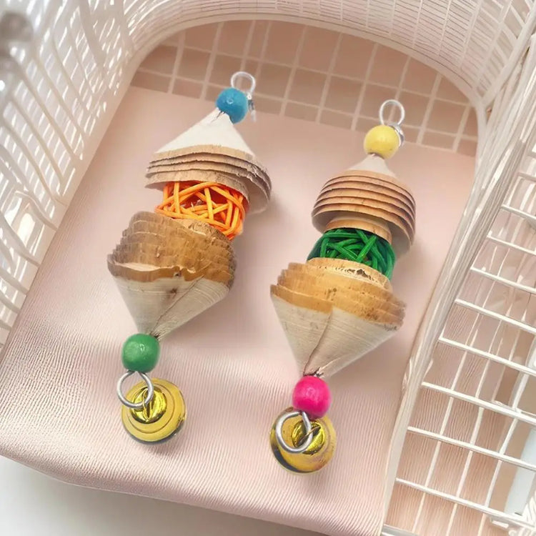 Bird Chewing Toy | Parrot Beak Bite Supplies with Bells | Bird Cage Accessories | Cage Toys for Cockatiels- Conures/Love/Finches