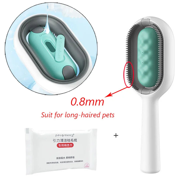 Clean Cat Dog Hair Removal Comb | Pet Grooming Brush | Wipes-Ready Brush for Cats/Dogs | Katten Accessories
