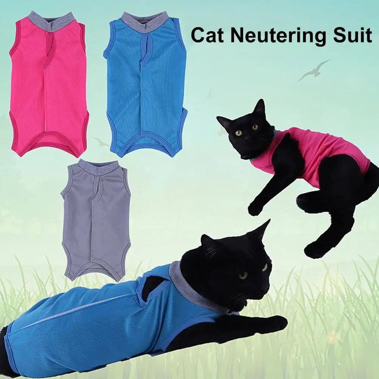 Cat Neutering Suit | Comfortable Adjustable Recovery Vest for Cats