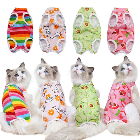Post-Surgery Sterilization Suit for Female Cats | Anti-Licking Recovery Vest | Weaning Suit