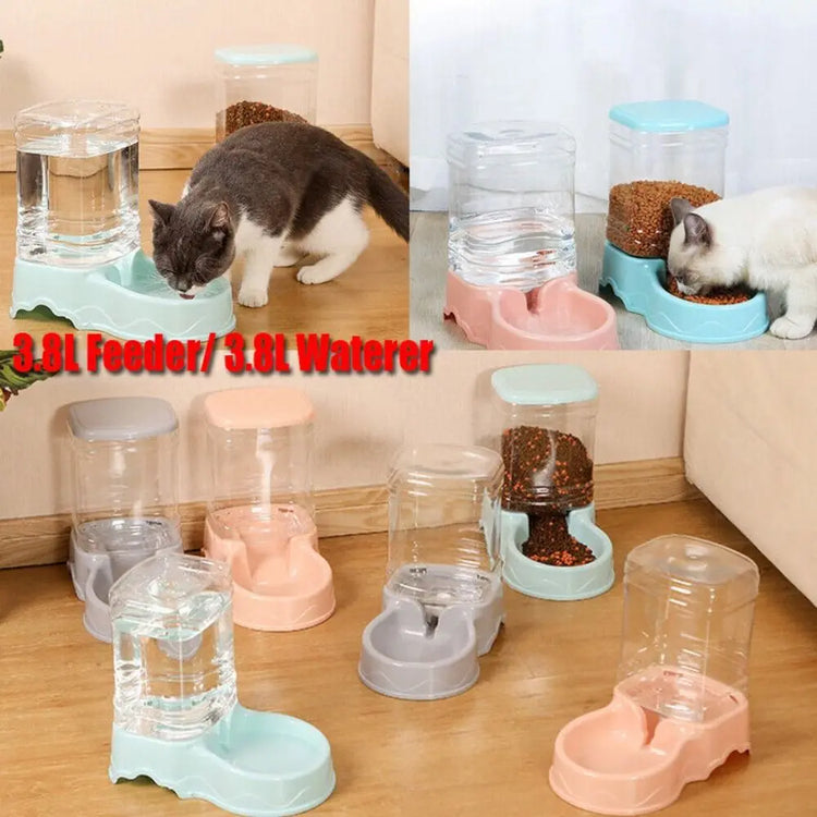 3.8L PP material Pet feeder | Pet Water Fountain Bowl | Automatic Pet Feeder for Large Cats/Dogs- Food Dispenser