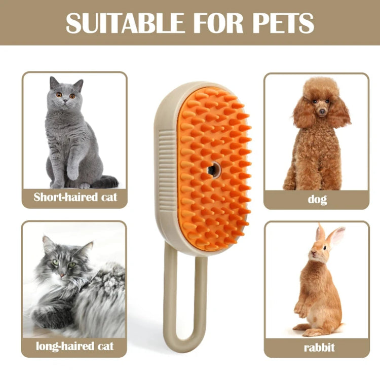 Pet Steam Brush | Cat Dog Cleaning | Steamy Electric Spray Massage Comb | 3 In 1 Hair Removal | Grooming Supplies | Pet Accessories
